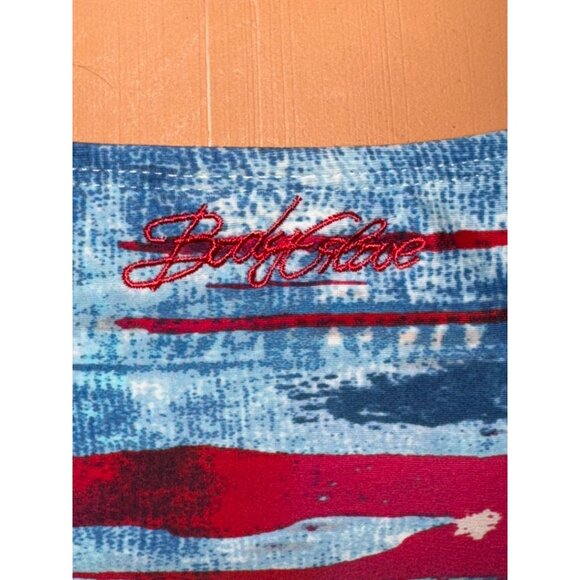 Body Glove Fringe Halter Bikini Set Blue/Red Tie-Dye Print - Picture 14 of 14